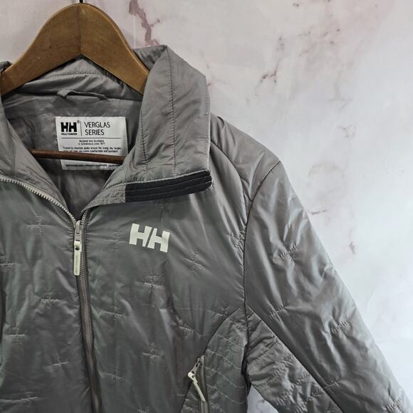 Helly Hansen Jacket Womens Medium Gray Verglas Puffer Quilted Primaloft Tech - Picture 12 of 13